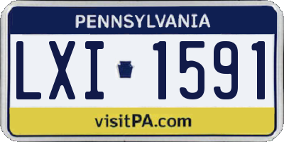 PA license plate LXI1591