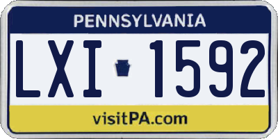 PA license plate LXI1592