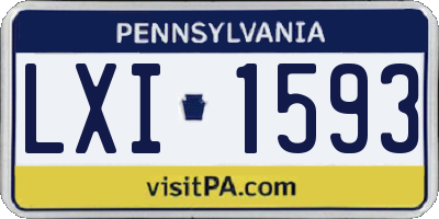 PA license plate LXI1593