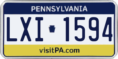 PA license plate LXI1594