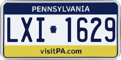 PA license plate LXI1629