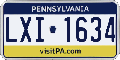 PA license plate LXI1634