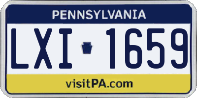 PA license plate LXI1659