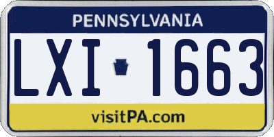 PA license plate LXI1663