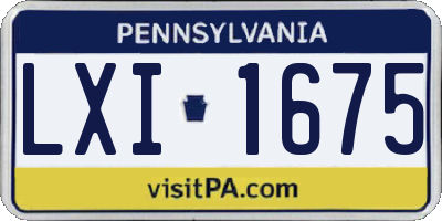 PA license plate LXI1675