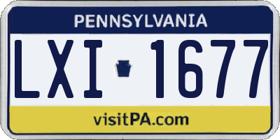 PA license plate LXI1677