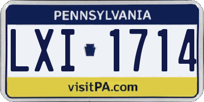 PA license plate LXI1714