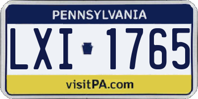 PA license plate LXI1765