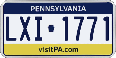 PA license plate LXI1771