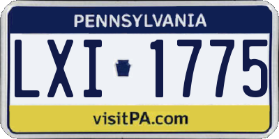 PA license plate LXI1775