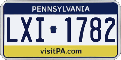 PA license plate LXI1782