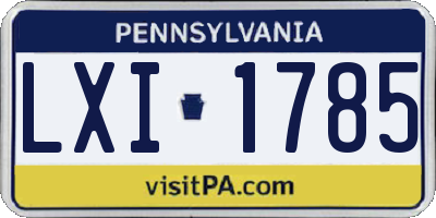 PA license plate LXI1785