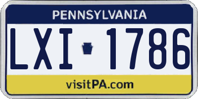 PA license plate LXI1786