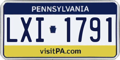 PA license plate LXI1791
