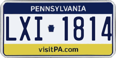 PA license plate LXI1814