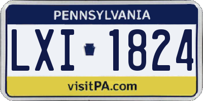 PA license plate LXI1824