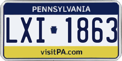 PA license plate LXI1863