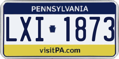 PA license plate LXI1873