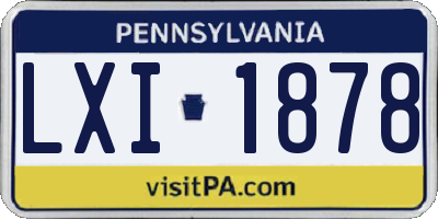 PA license plate LXI1878