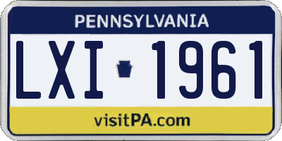 PA license plate LXI1961