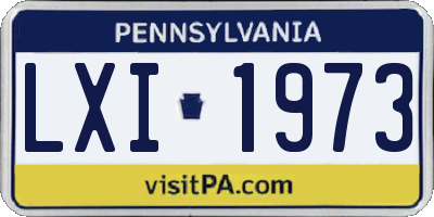 PA license plate LXI1973