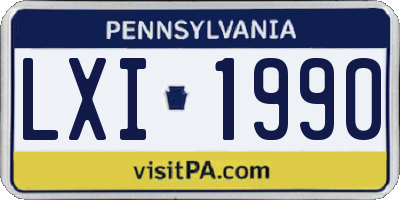 PA license plate LXI1990