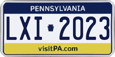 PA license plate LXI2023