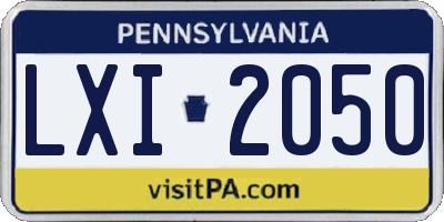 PA license plate LXI2050