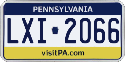 PA license plate LXI2066