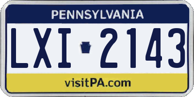 PA license plate LXI2143