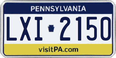 PA license plate LXI2150