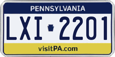 PA license plate LXI2201
