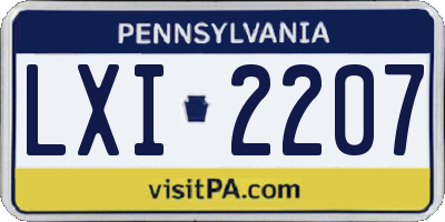 PA license plate LXI2207