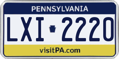 PA license plate LXI2220