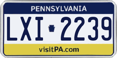 PA license plate LXI2239