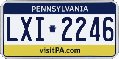 PA license plate LXI2246