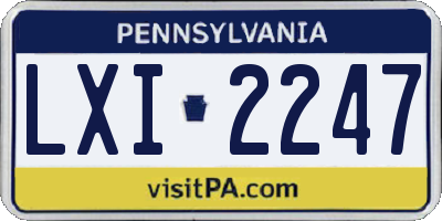 PA license plate LXI2247
