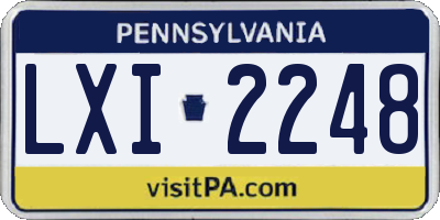 PA license plate LXI2248