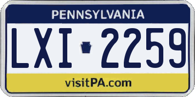 PA license plate LXI2259