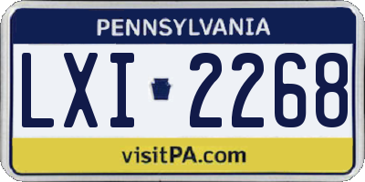PA license plate LXI2268