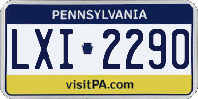 PA license plate LXI2290
