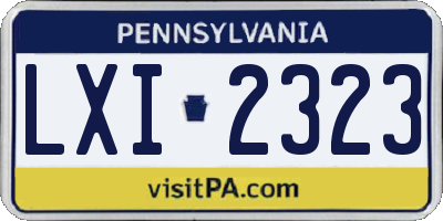 PA license plate LXI2323