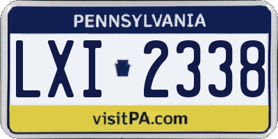 PA license plate LXI2338