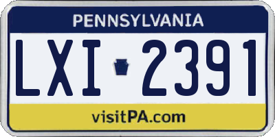 PA license plate LXI2391