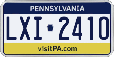 PA license plate LXI2410