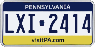 PA license plate LXI2414