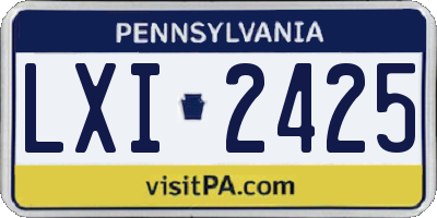 PA license plate LXI2425
