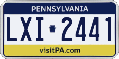 PA license plate LXI2441
