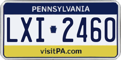 PA license plate LXI2460