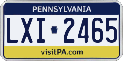 PA license plate LXI2465